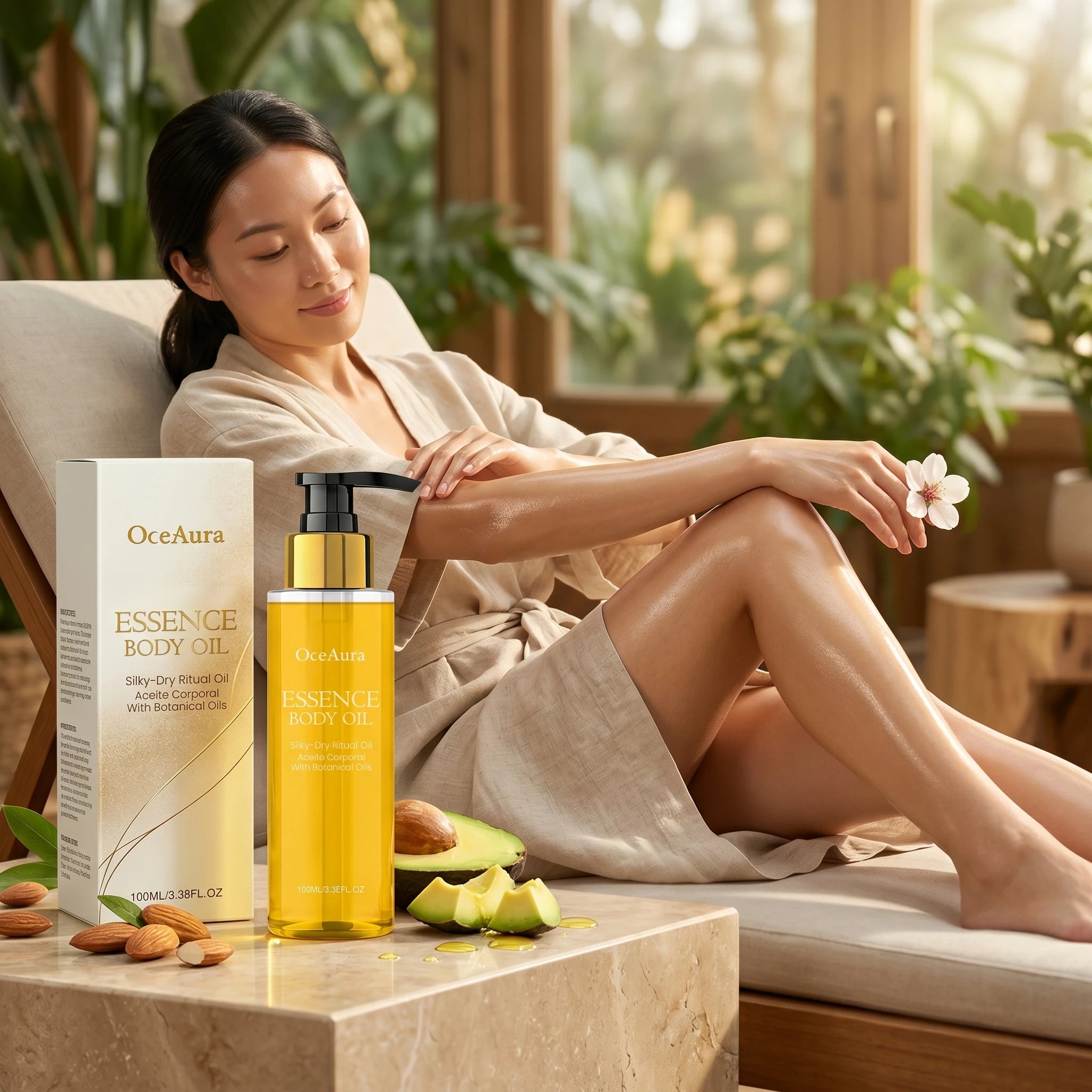 OceAura Essence Body Oil Even Skin Tone Fades Fine Lines Improve Dullness Oily Face Relief Firm Skin Care Moisturizing Serum Oil Qme