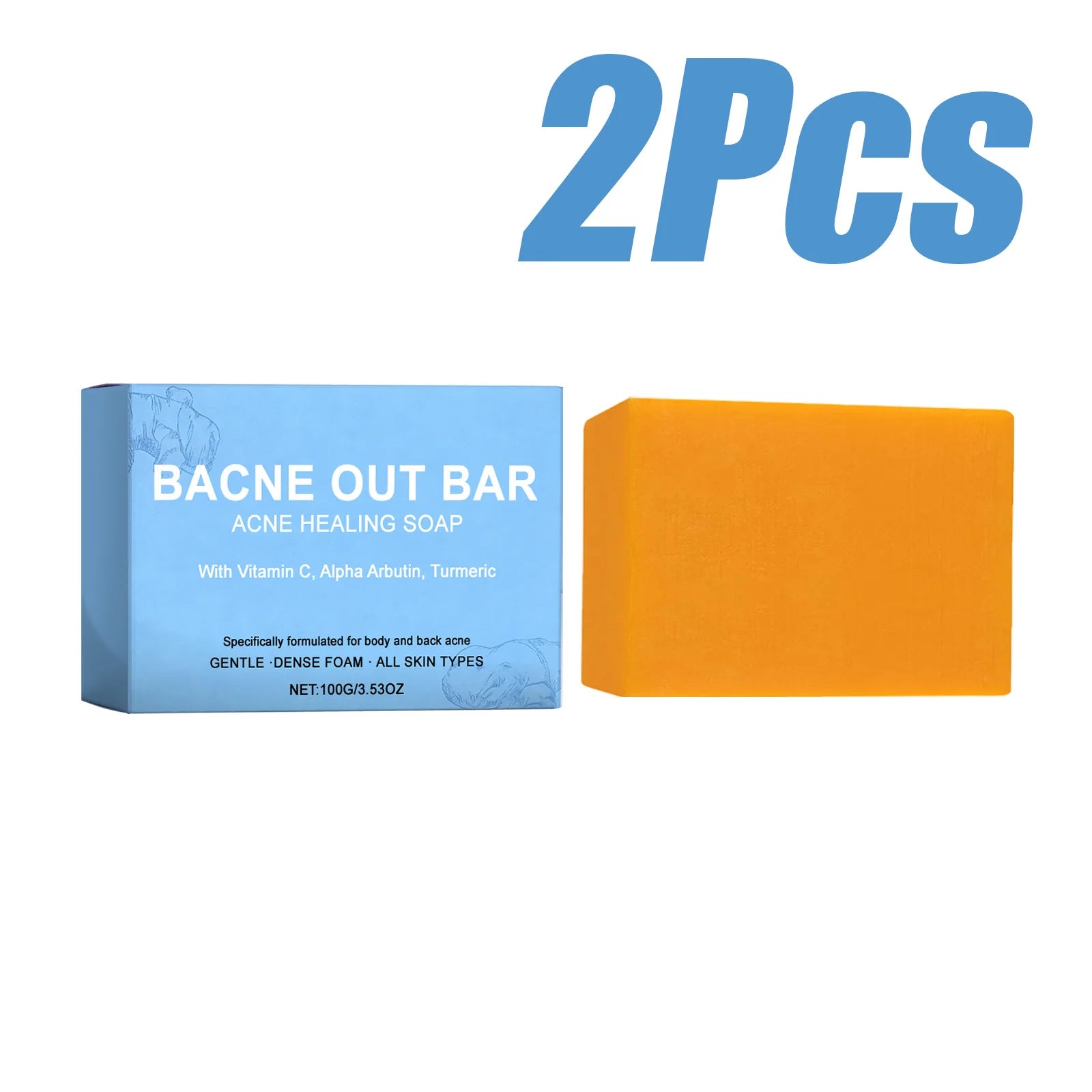 Body Cleansing Soap Gentle Anti Acne Exfoliating Facial & Body Cleanser Brightening Oil Control Soothing Skin Care Shower Soap Qme 2Pcs