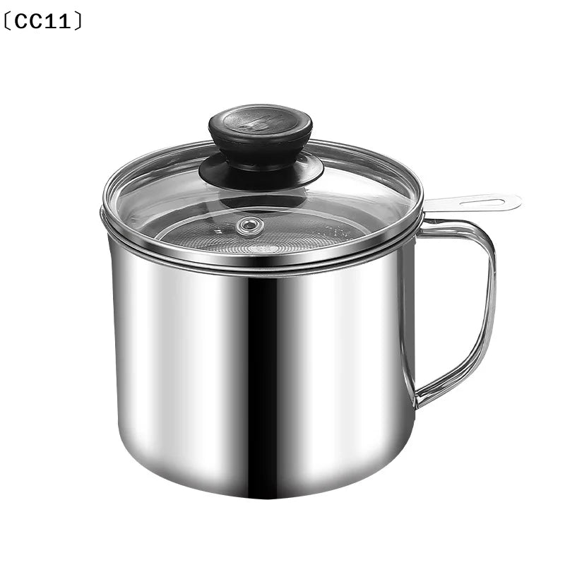 Glass Lid Bacon Grease Container Deep Fryer Keeper Handle Refill Qme