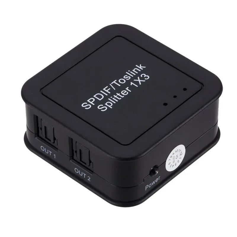 Digital Optical Audio 3 - way Splitter Adapter SPDIF Optical Cable Splitter Hub Qme