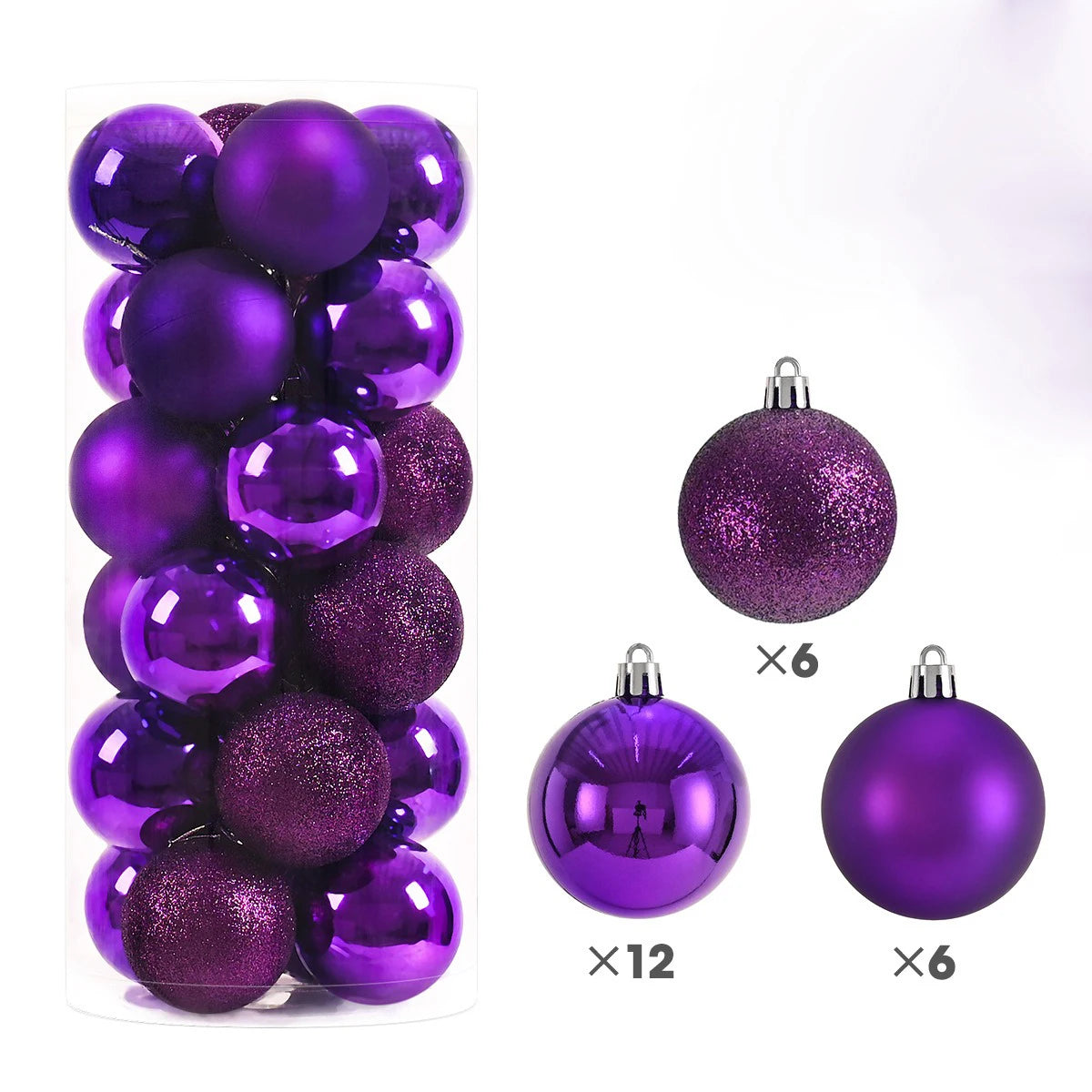3CM Christmas Decoration Christmas Ball Hanging Xmas Tree Pendent Ornaments for Home Room Decor Navidad New Year 2026 Accessory Qme Purple