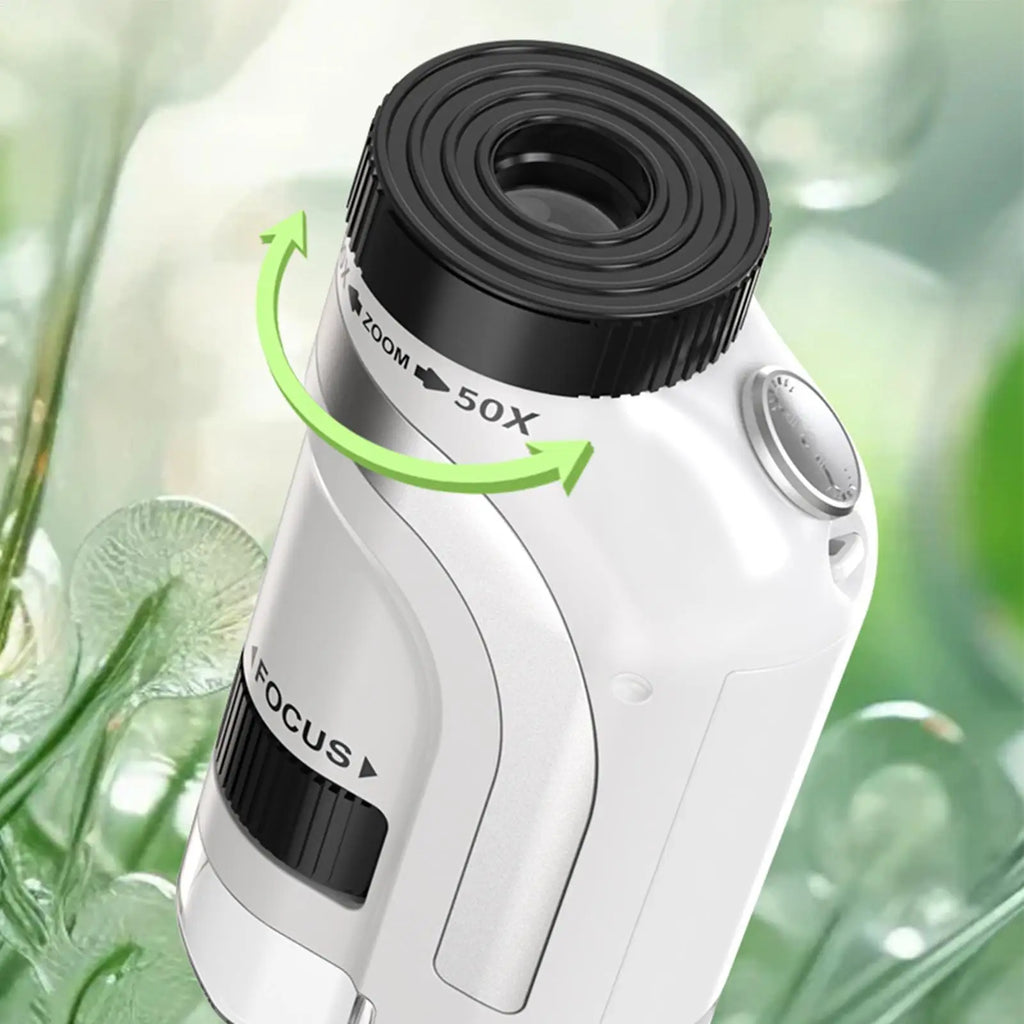 Kids Microscope Handheld 50x-300x Digiscope With LED Light Pocket Hand Microscope for Kid Boys Girls Christmas New Year Birthday Qme