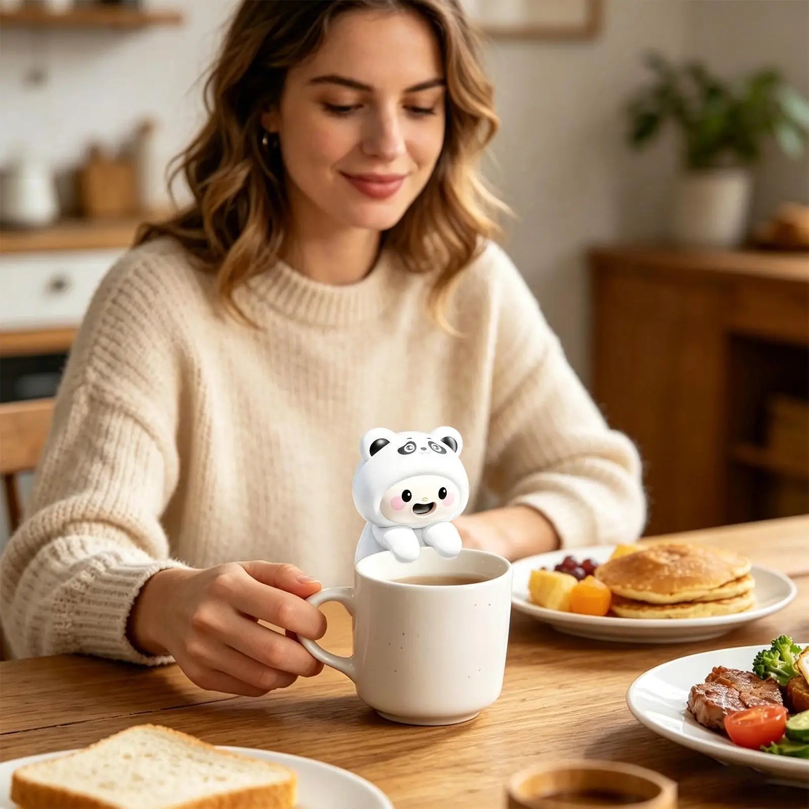Small Fan For Cooling Food Funny Animal Quiet USB Rechargeable Cute Hot Drinks Cooler Fan For Soups Stews Coffees Teas Baked Qme