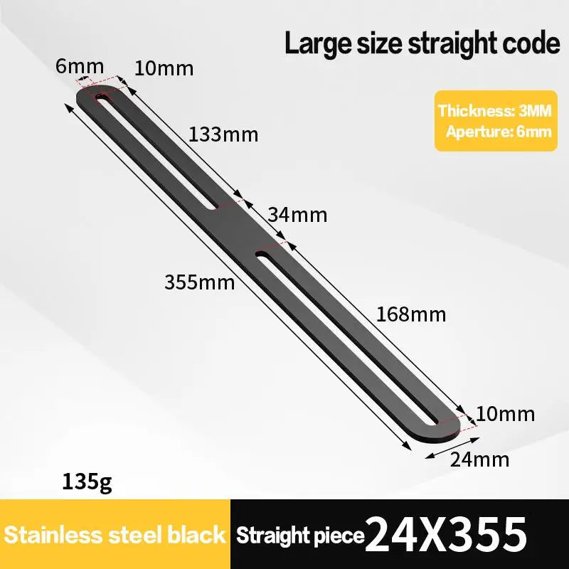 Stainless Steel Straight Angle Bracket Black Silver Thickened 180 Qme A7