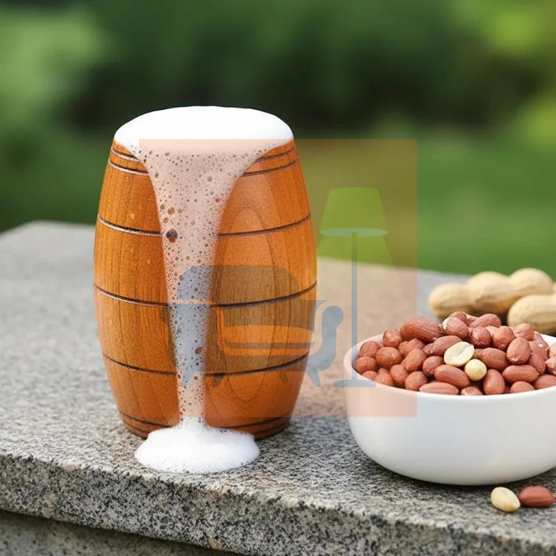 1Pcs Keg Shape Beer Tea Coffee Milk Water Cup Wooden Kitchen Bar Pub Drinkware For Home Party Camping Qme