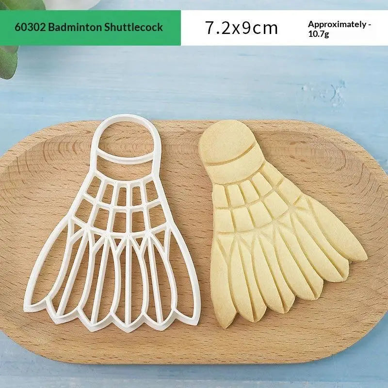 Sports Cookie Cutter Set: Football, Rugby, Basketball Shapes for Birthday Cake, Cupcake Decorations & Themed Baking Fun Qme B