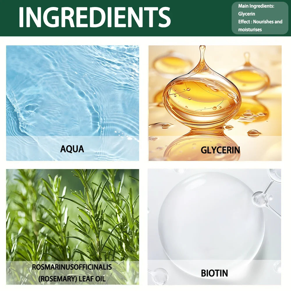 Rosemary Biotin Shampoo Hair Growth Deep Cleansing Scalp Care Oil Control Strengthening Hair Root Shampoo 150ml Qme