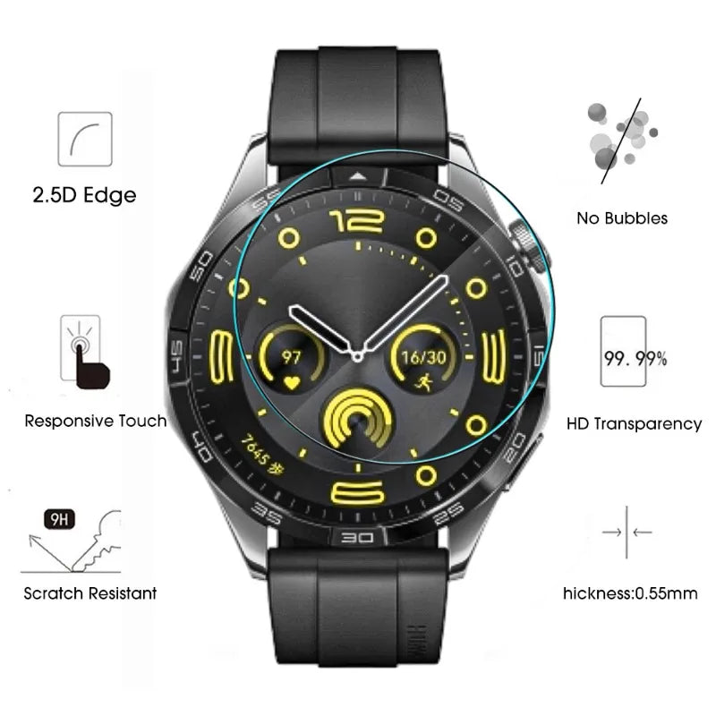 2.5D Screen Protector for Huawei Watch GT4 41mm / 46mm Tempered Glass Protection for Huawei Watch GT 4 Anti-Scratch Glass Film Qme