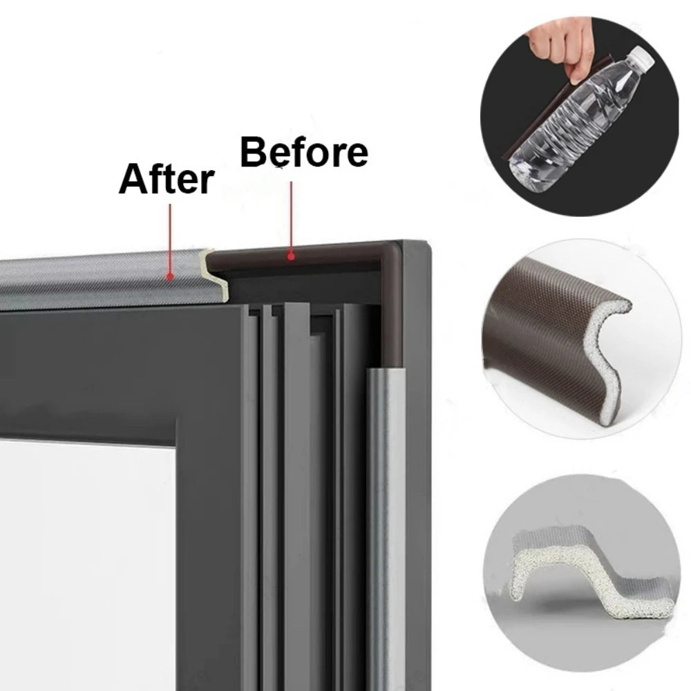 10M Self Adhesive Foam Window Door Sealing Strips For Door Seal Windbreak Soundproof Gap Filler PU Sealing Tape Home Accessories Qme