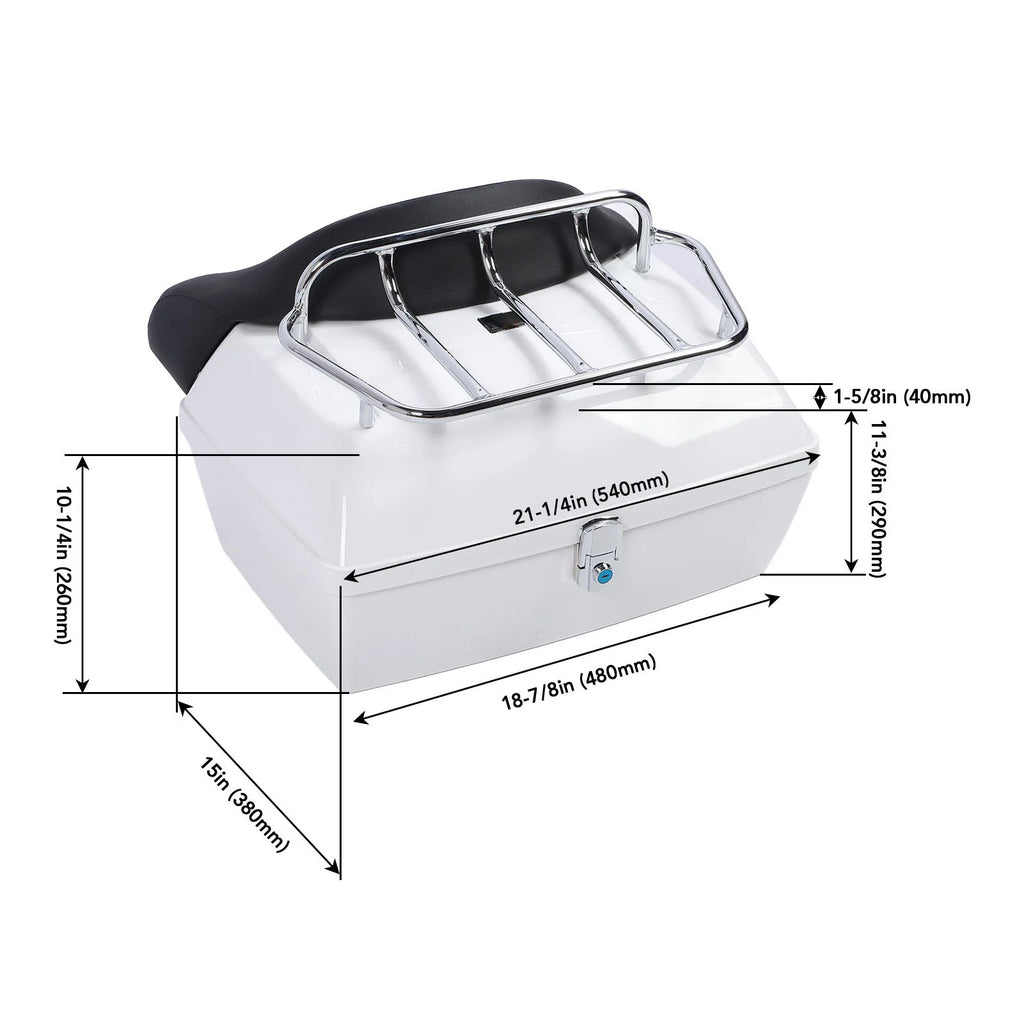 Motorcycle Rear Storage Box 48L ABS Luggage Case Quick Release Motorbike Tail Storage Box Waterproof and Shock Absorption Qme