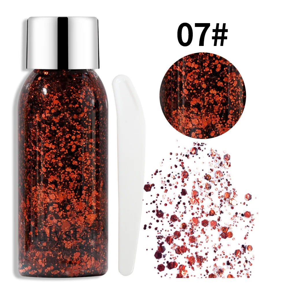 Body Glitter Gel Sequins Long Acting Face Eyes Hair Prom Party Qme July-LP-07