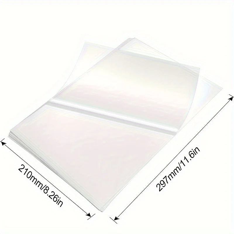 (20/ 50Sheets) 100% Clear Sticker Paper For Inkjet Printer - Glossy 8.3*11.7in - Printable Vinyl Sticker Paper For Cricut Qme