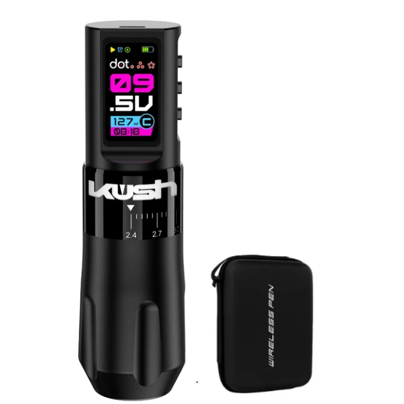 New Wireless Tattoo Machine Pen Adjustable 7 Stroke 2.4-4.2mm With 1800mAh Battery Body Makeup For Tattoo Artists Qme Black Pen