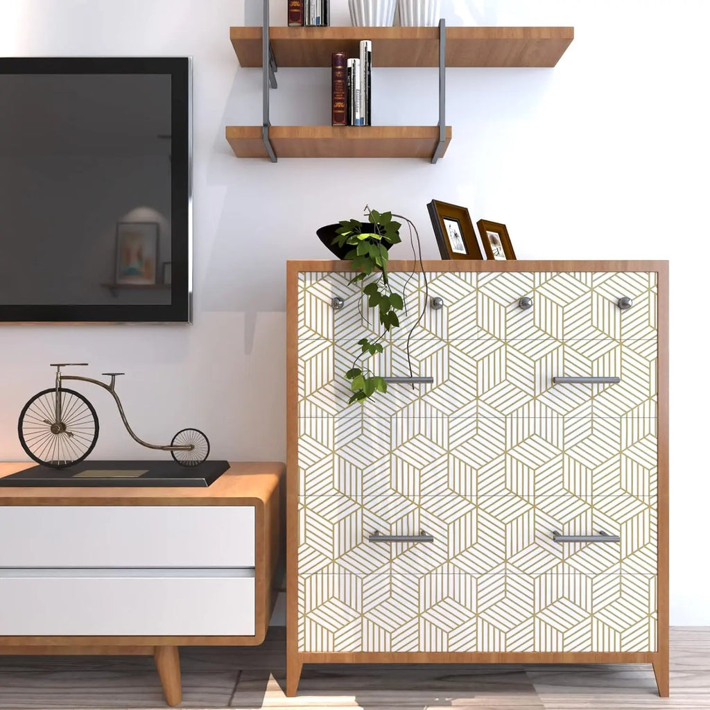 Geometric Hexagon Wallpaper Peel Stick Wallpapers Removable Self Qme