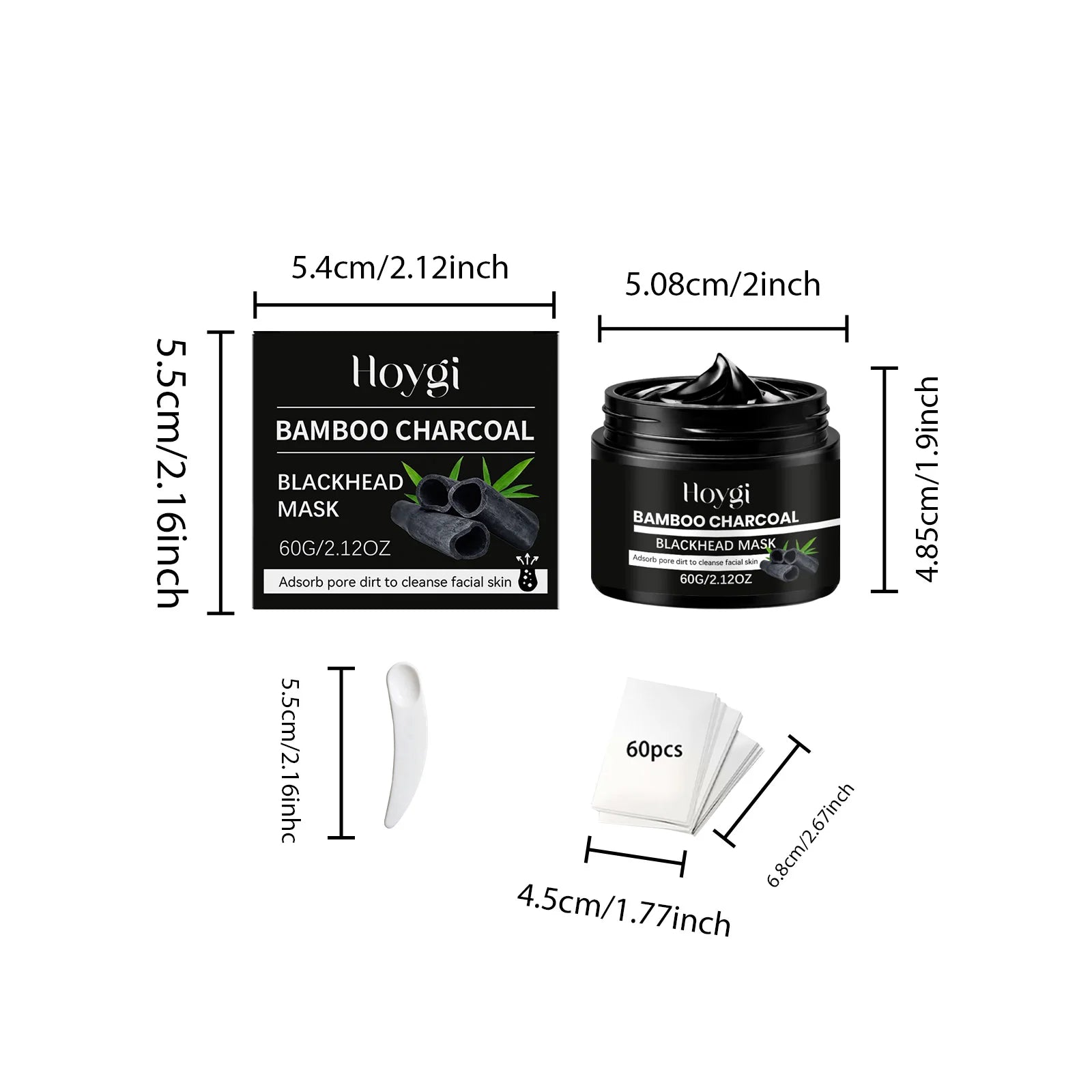 Bamboo Charcoal Blackhead Mask Peel Off Pore Cleansing Nose Mask for Deep Dirt Oil Removal Blackhead Cleansing Skincare Qme 1Pcs