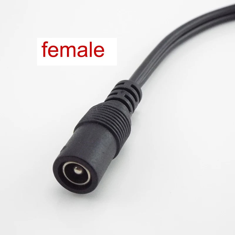 6pcs DC 1 Female to 2 Male Power Splitter Cable 2.1*5.5mm for CCTV Camera Security DVR Accessories LED Light Strip E1 Qme