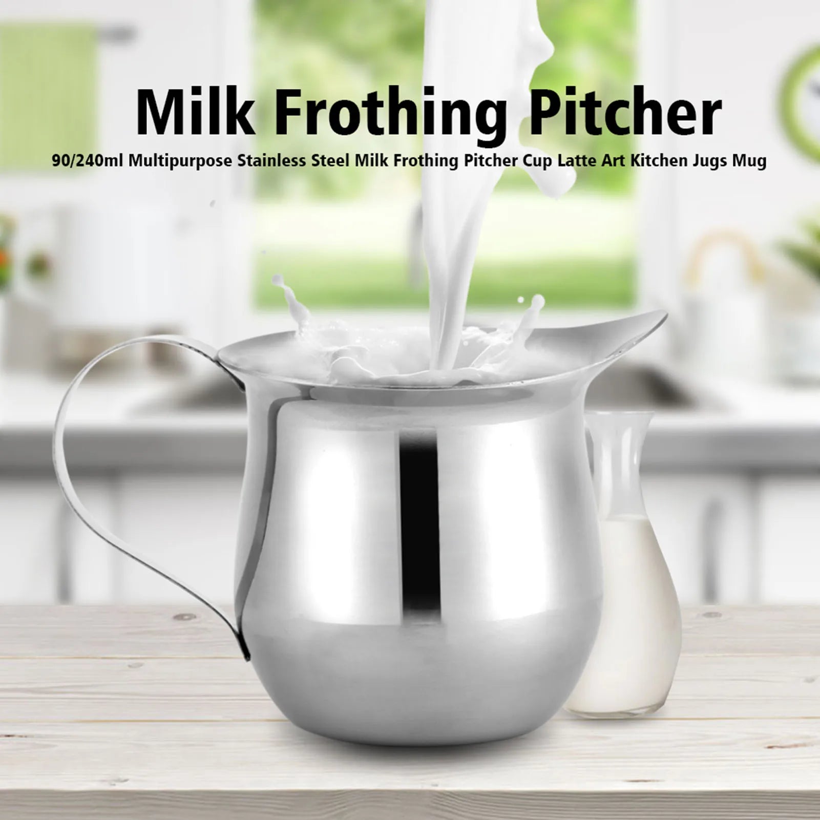 90/240ml Stainless Steel Milk Frothing Pitcher Cup Latte Art Coffee Jug Espresso Steaming Mug Barista Kitchen Tool Qme