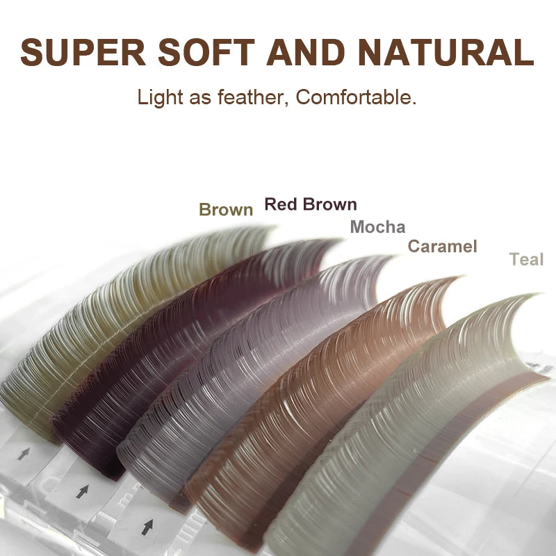 NATUHANA Caramel Colored Lashes Extension Individual Faux Mink False Qme