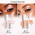 2-in-1 Glitter Shimmer Liquid Eyeshadow Highlighter Waterproof Long Qme 2pcs