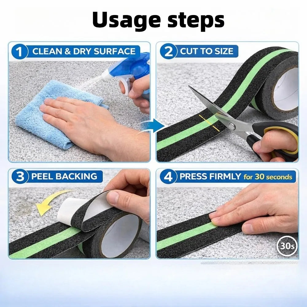 5m Luminous Anti Slip Tape Glow In Dark Stair Treads Non Slip Grip Tape Waterproof For Indoor Outdoor Steps Ladders Qme