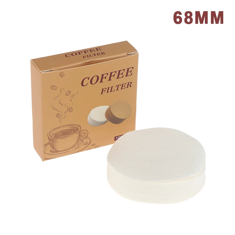 100Pcs Coffee Filter Paper Espresso Paper Filters 54/56/60/62/64/68MM Puck Screen For Machine Tools Qme White 68mm