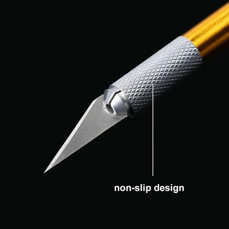 Dough Carving Knife Non-Slip Handle With 10Pcs Blade Scalpel Engraving Cutter Sculpture Carving Knife Pastry Baking Cake Tools Qme