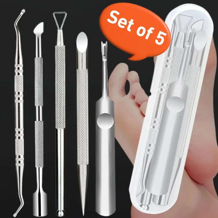 Toe Nail Premium Stainless Steel Pedicure Tools Easy Manicure Care Qme 5pcs