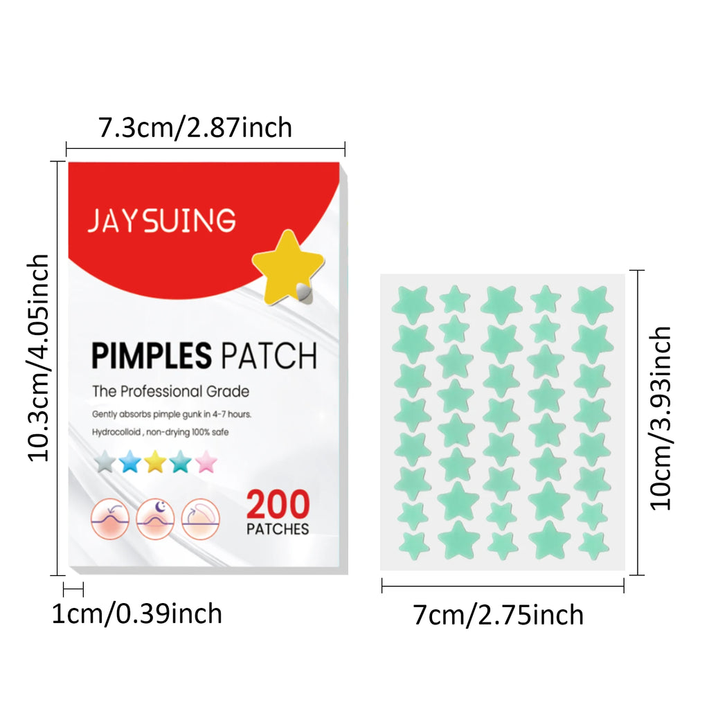 200Pcs Repair Acne Patch Fade Blemishes Pimple Marks Closed Acne Blemishes Hydrocolloid Star Shaped Cover Acne Pimple Patch Qme