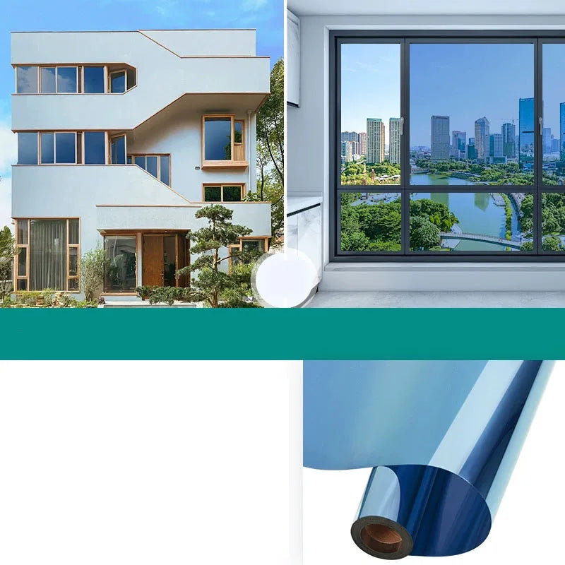 Unidirectional Mirror Window Film Protection Insulation Glass Film Privacy Home Window Balcony Sunscreen Sticker Qme D 50x500cm