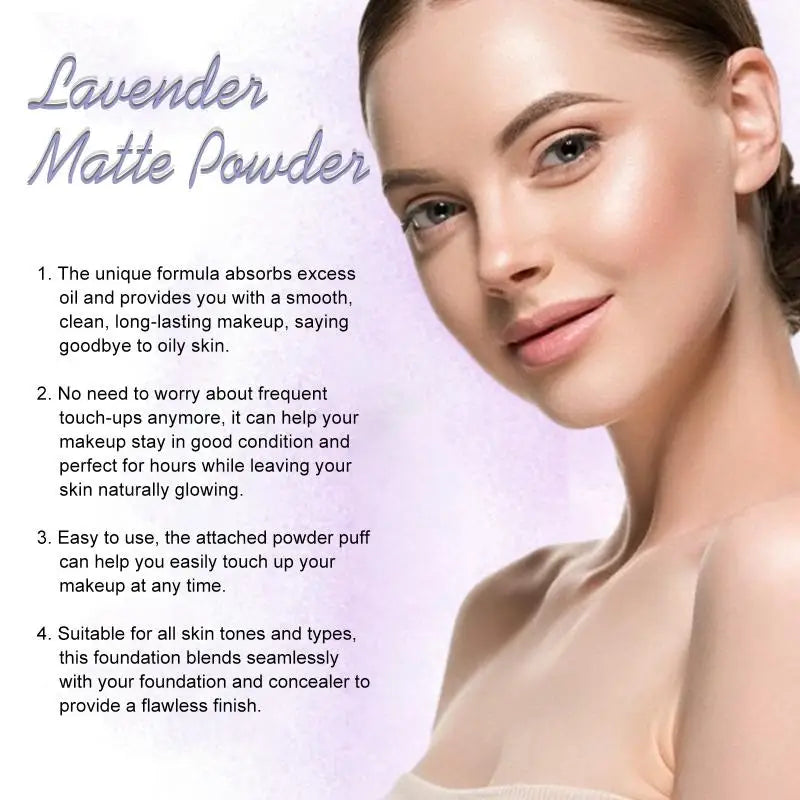 Matte Foundation Powder Lavender Oil Control Loose Setting Waterproof Qme
