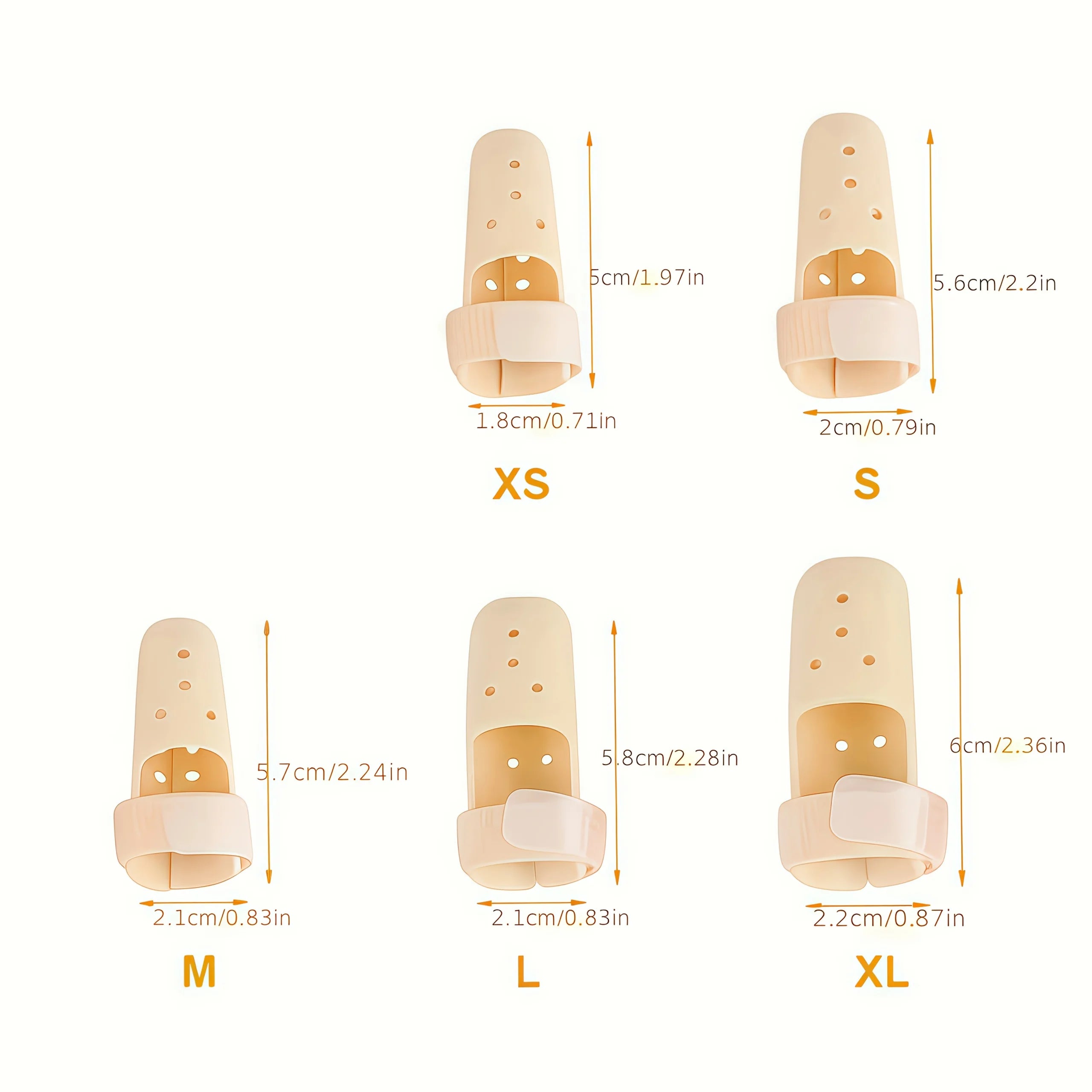 5-pcs Adjustable Finger Splint Men Women Durable PE Material Injury Qme