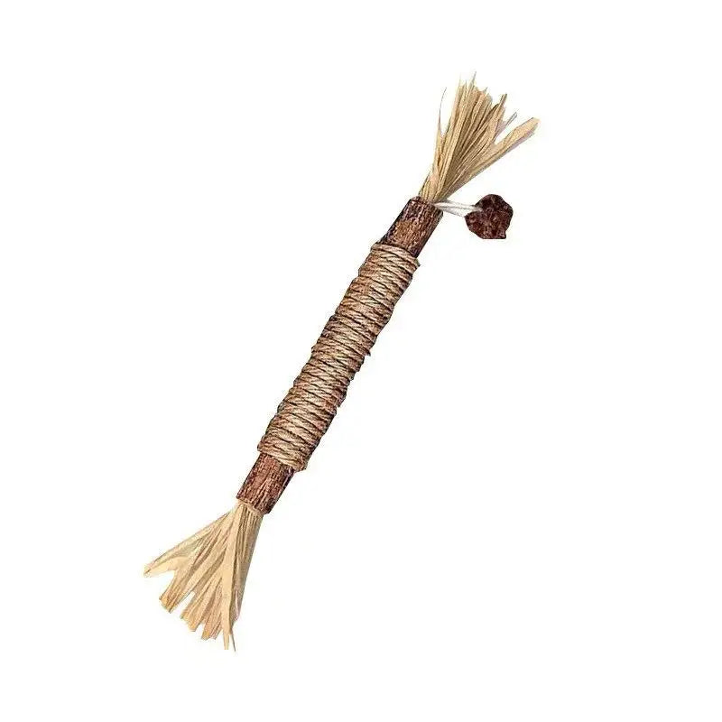 1/2PCS Cat Toys Made Of Wood Sticks Insect Galls Raffia Sisal Rope Teeth Cleaning Toys Cat Teasing Sticks Qme A1