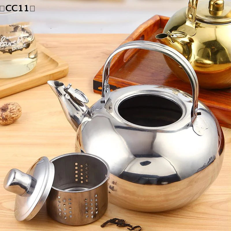 Stainless Steel Water Kettles Teapot Infuser Filter Coffee Kettle Qme