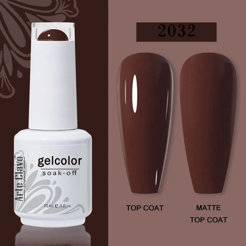 Arte Clavo15ml Gel Nail Polish Burgundy Red Brown Chocolate Art Soak