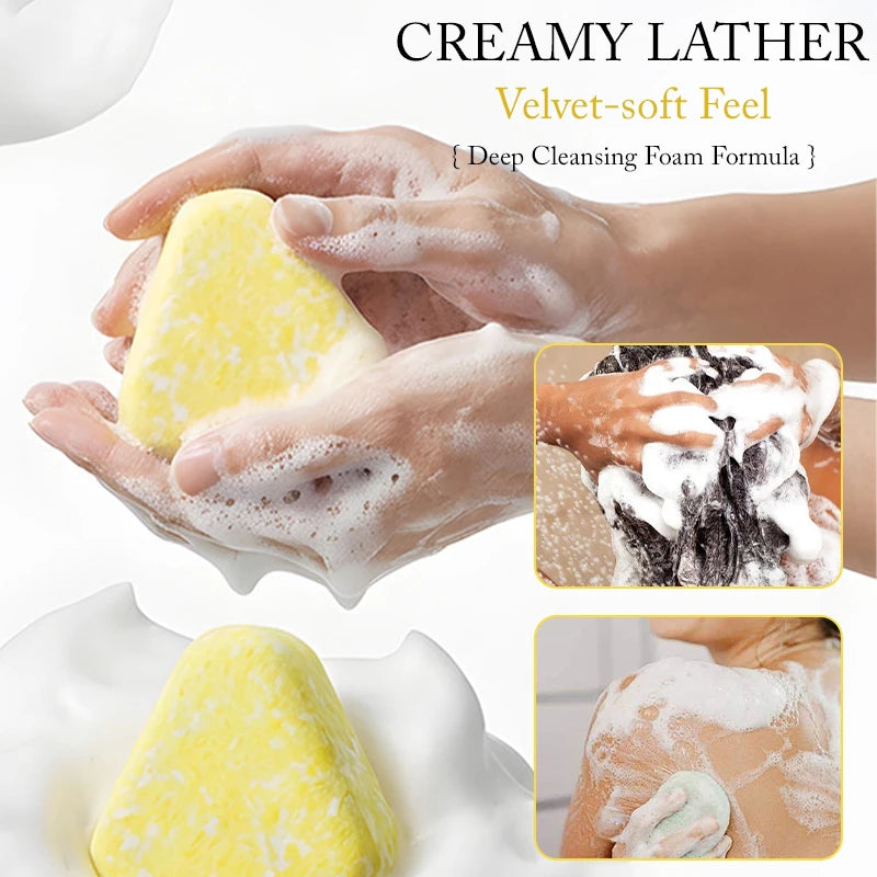 2-in-1 Fragrance Soap Shampoo Body Wash Bar Natural Mild Cleansing Qme