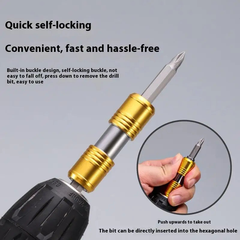 Portable Double Head Screwdriver Bit Holder 1 4 Hex Quick Release Qme