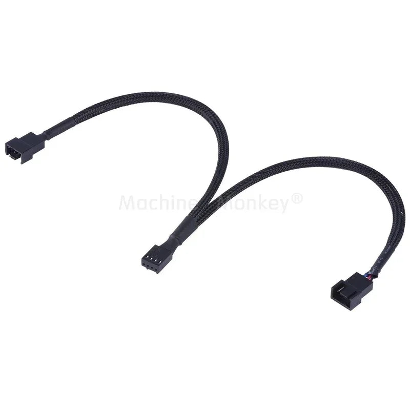 Computer Fan Cable Extension Cooler Female To PWM Male Cooling 4Pin Motherboard Power Adapter Splitter 3Pin Wire Cord Qme