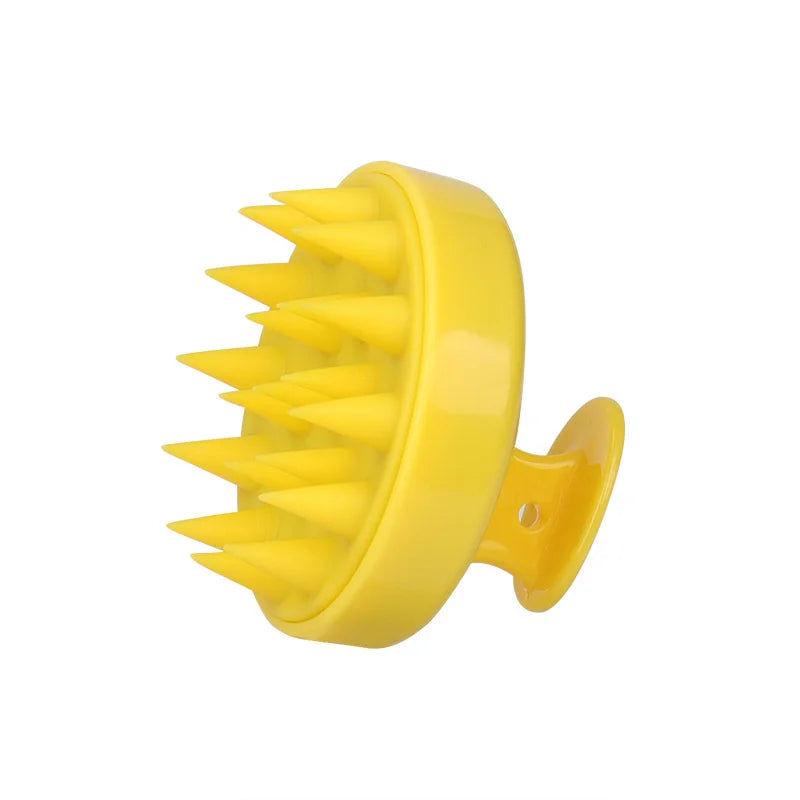 1pc Silicone Scalp Massage Comb Handheld Round Soft Shampoo Brush Portable Hair Clean Tool Hair Care Women Beauty Bathroom Combs Qme 1PC Yellow