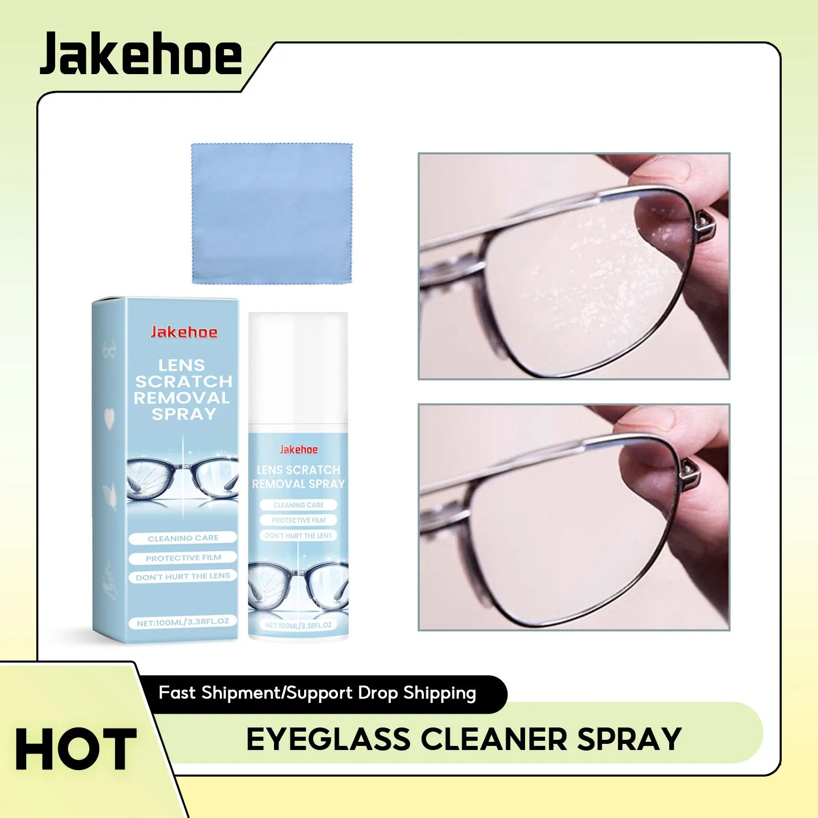 Eyeglass Cleaner Spray Sunglasses Scratch Removal Glasses Fingerprints Cleaner Eyeglass Lens Defogger Glasses Cleaning Solution Qme