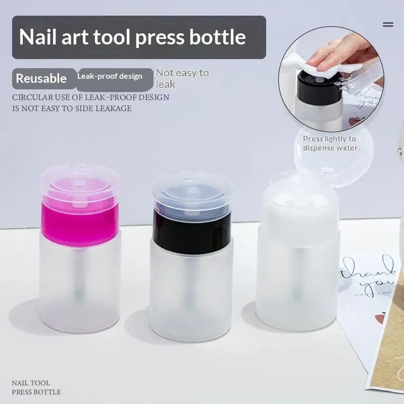 Nail Art Press Pump Bottle Leakproof Design Easy Dispensing Home DIY Qme