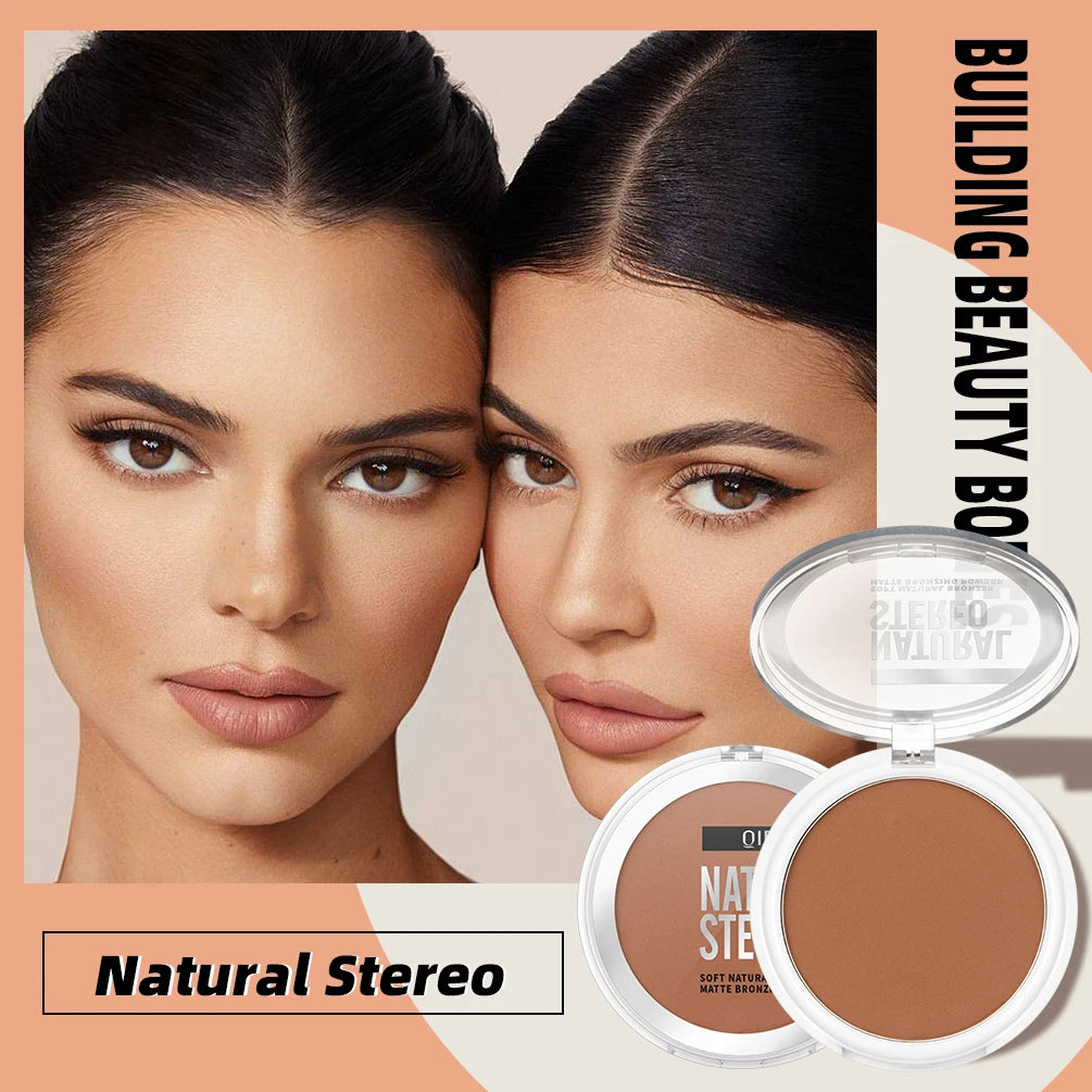 QIBEST Face Bronzer Makeup Contour Shading Powder Trimming Powder Cosmetic Face Concealer Highlighter Bronzer Palette For Women Qme