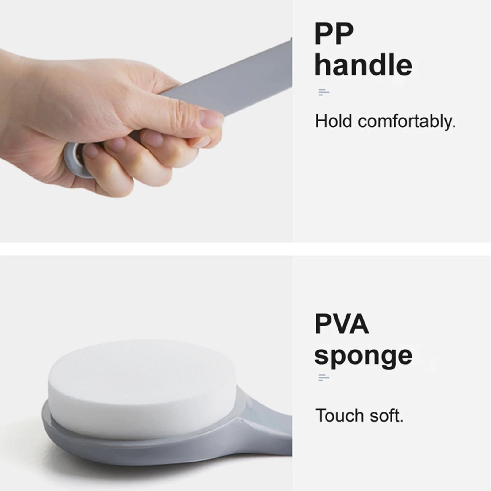 Self-applying Lotion Applicator with Long Handle for Back Legs Feet 2-in-1 Bath Soft Back Brush Gentle Exfoliating Body Brush Qme