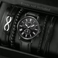 Men's Watch Fashion Business Digital Scale Dial Quartz Bracelet Qme black