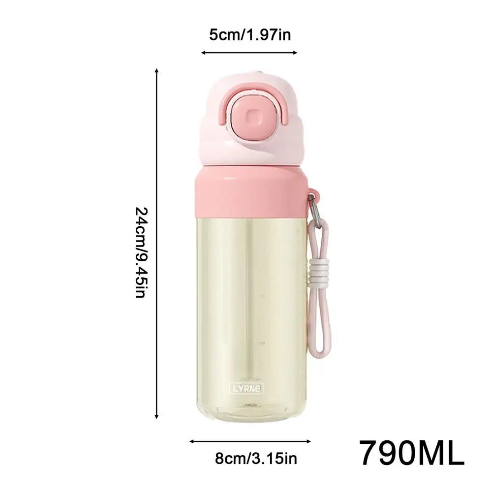 Sport Bottle Straw Spout Leak-Proof Drop-Resistant Drinkware Outdoor Bottle With Water Misting For Teens Students Men Fitness Qme China Mainland 790ml Red