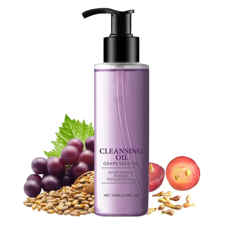 Facial Cleansing Oil Non-greasy Cleanser Moisturizing Grape Makeup Qme