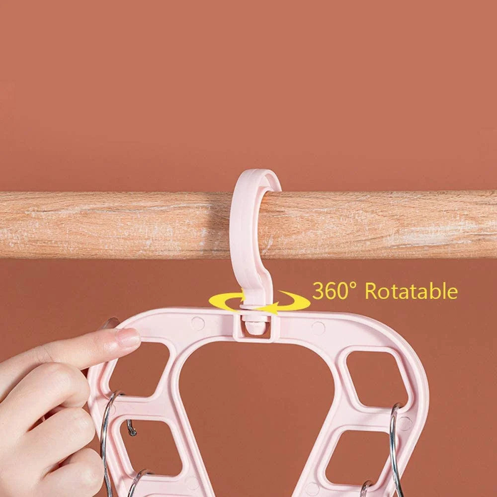 New 9-Hole Space-saving Magic Clothes Hanger Closet Organizer Multi-functional 360° Rotating Magic Hanger Drying Racks Qme