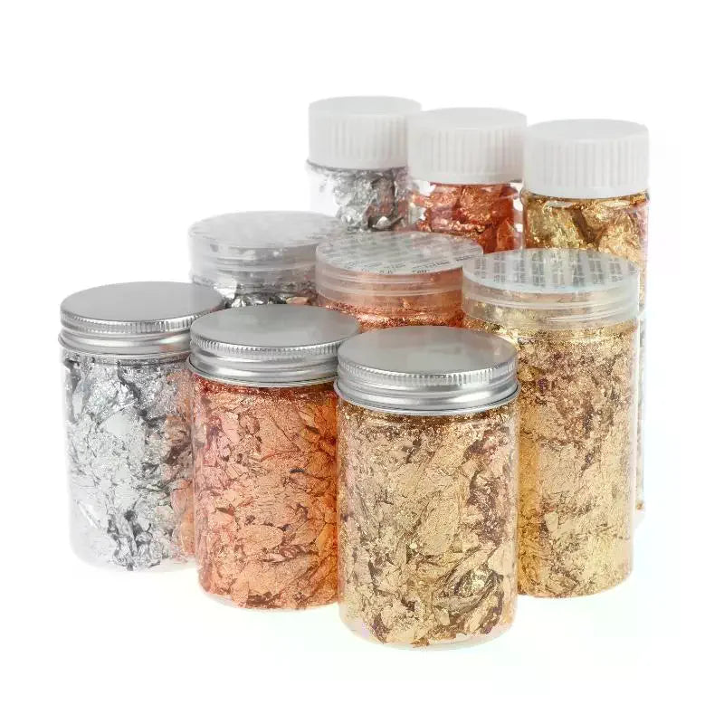 2 5 Metallic Foil Flakes Gold Colorful Alloy Arts Nails Painting DIY Qme