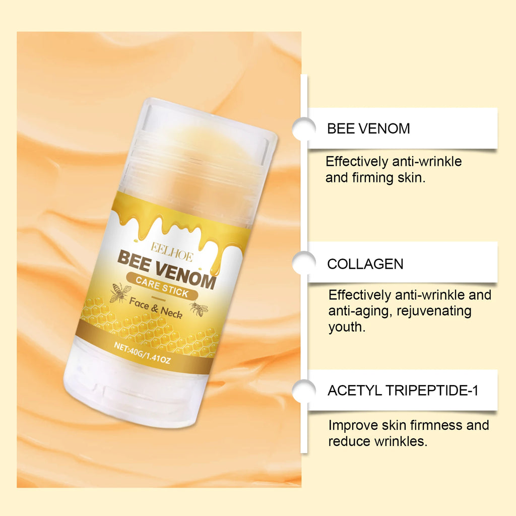Bee-Venom Neck Care Stick Contains Collagen Lift & Tighten Skin Lighten Neck Lines Double Chin Moisturizing Beauty Neck Cream Qme