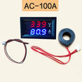 AC 50-500V Digital LCD Voltmeter Ammeter 10A 50A 100A 220V Voltage Qme AC50-500V 100A