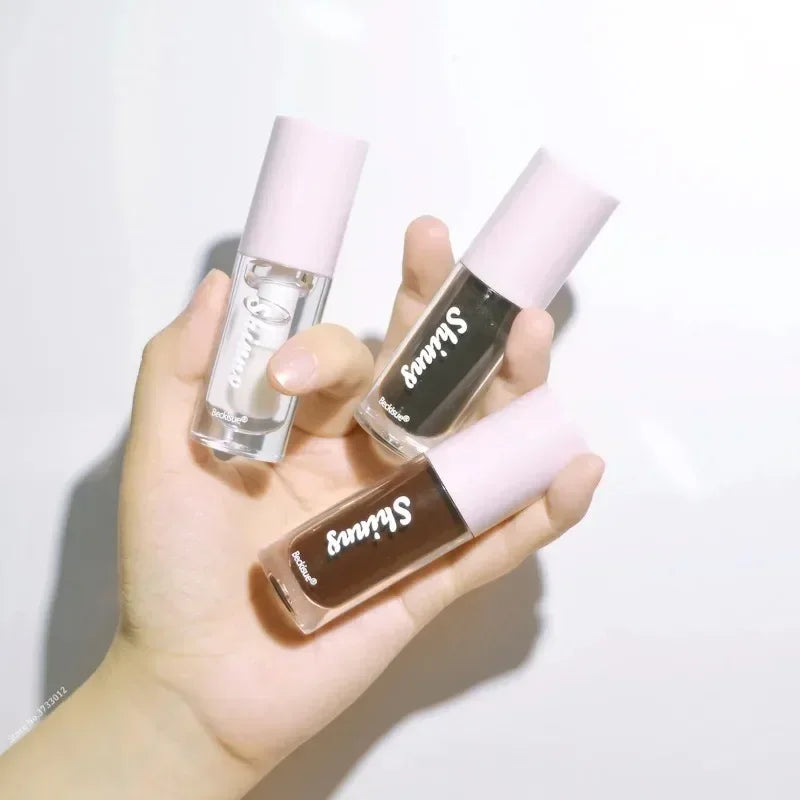 1PC Mirror Lip Glaze Jelly Black Lip Oil Water Gloss Moisturizing Translucent Lipstick Lighten Wrinkle Clear Lip Tint Plumping Qme